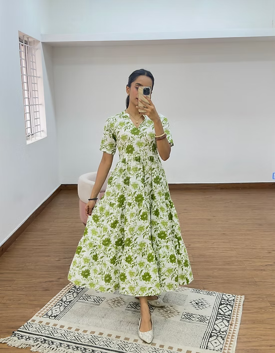 Pranitha Pure Cotton Feeding Maxi