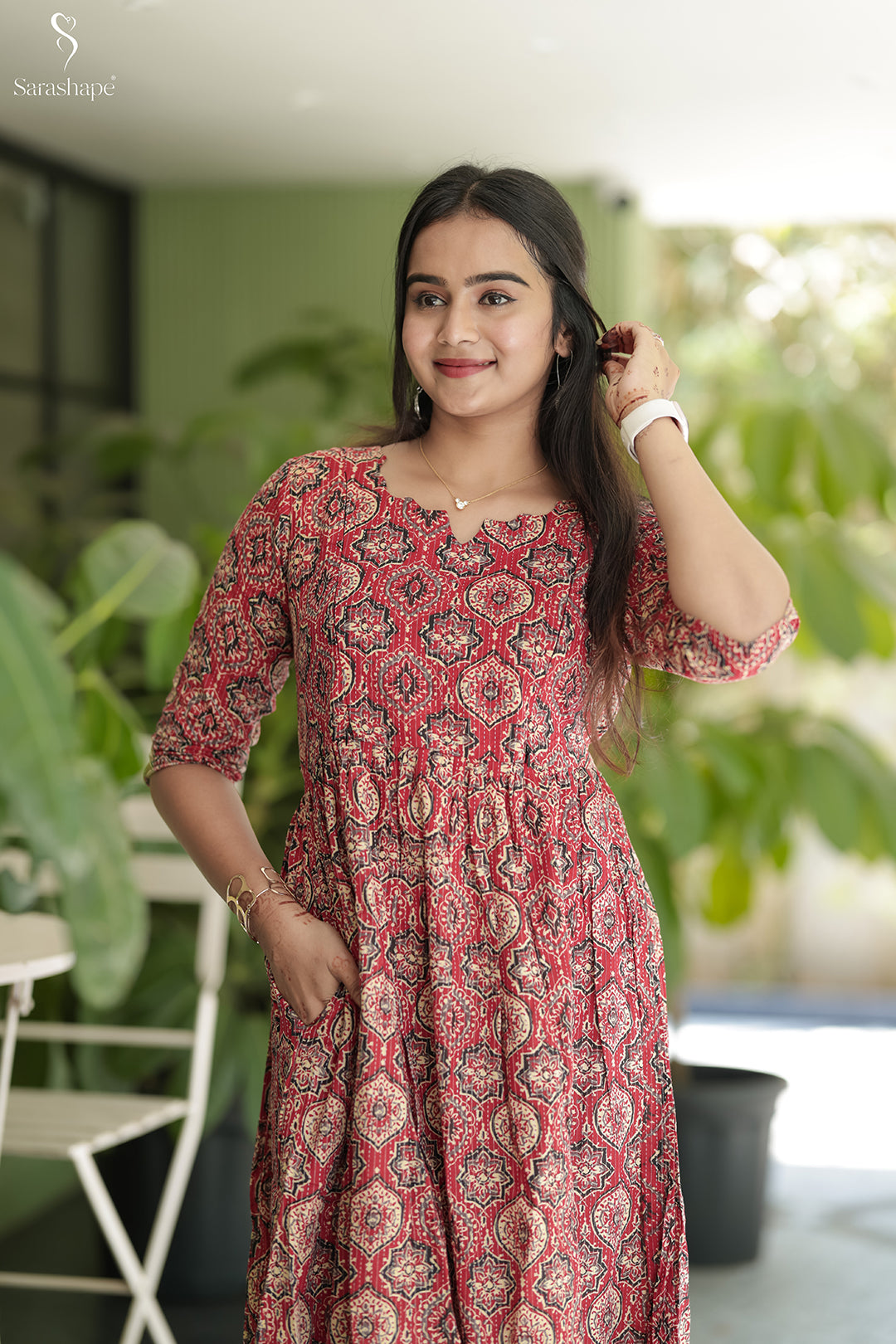 Semmalar F Pure cotton dress With Feeding Zip