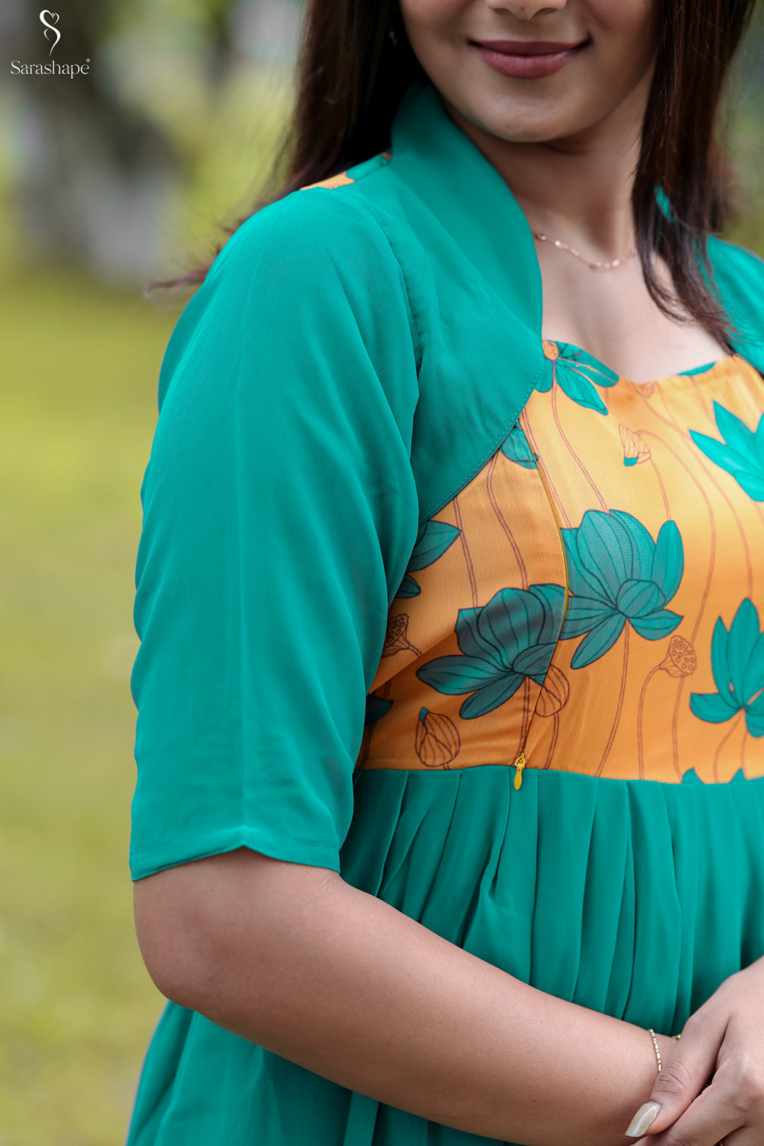 Malligai georgette dress With Feeding Zip