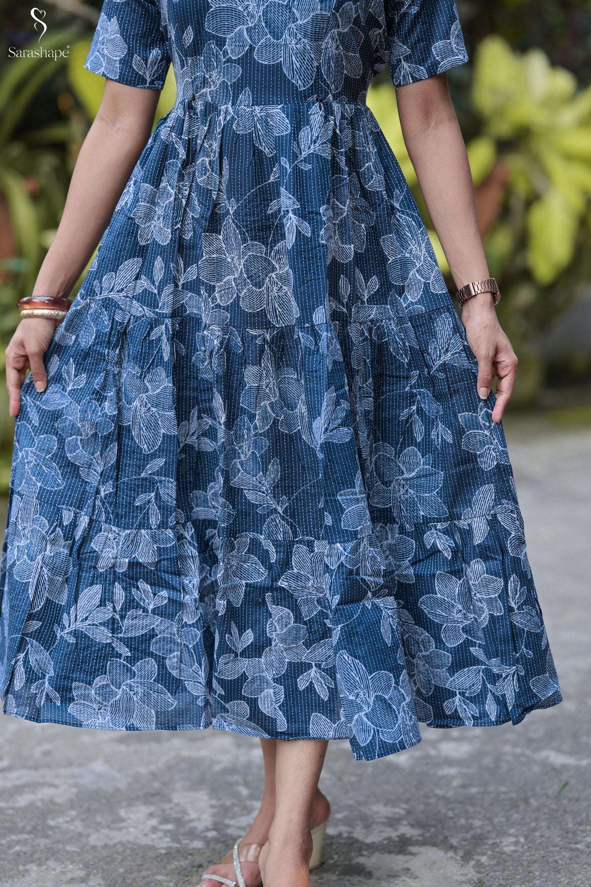 Naveetha F Pure cotton dress With Feeding Zip