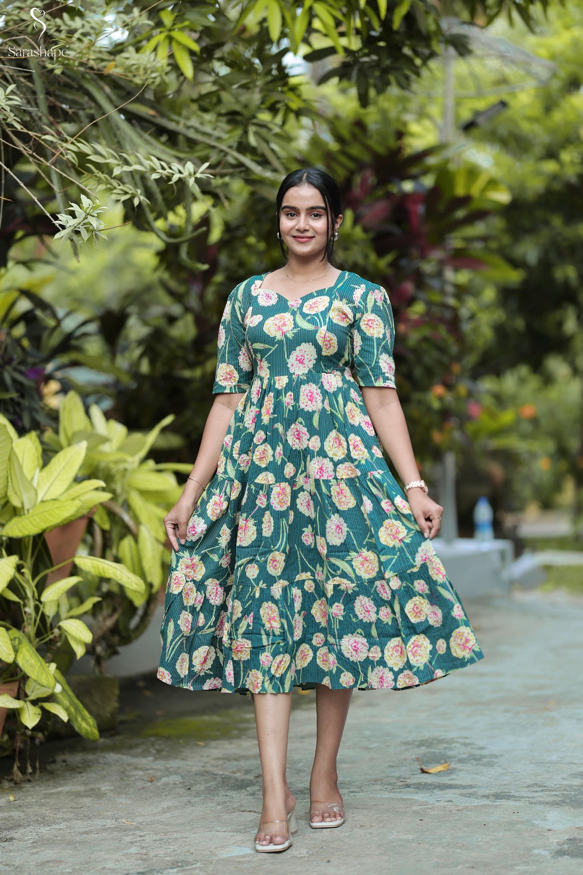 Roshini F Pure cotton dress With Feeding Zip