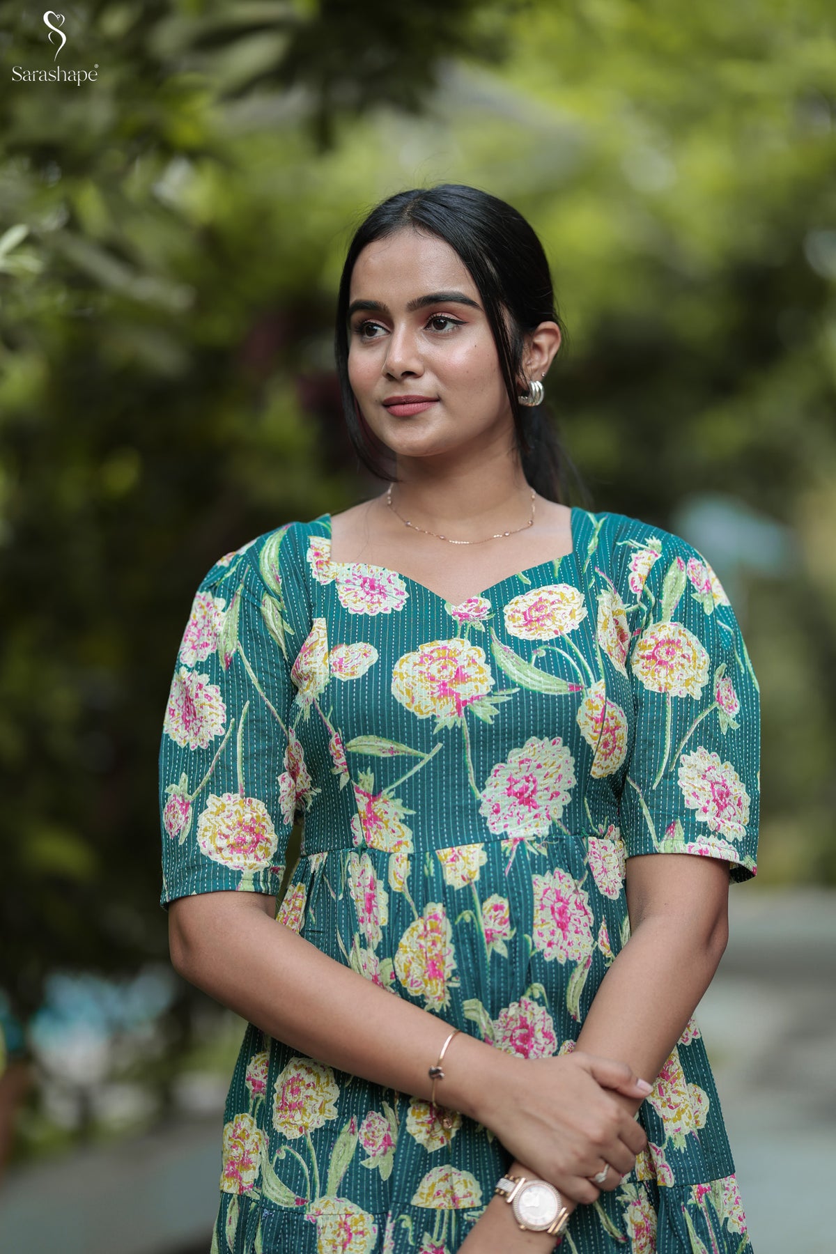 Roshini F Pure cotton dress With Feeding Zip