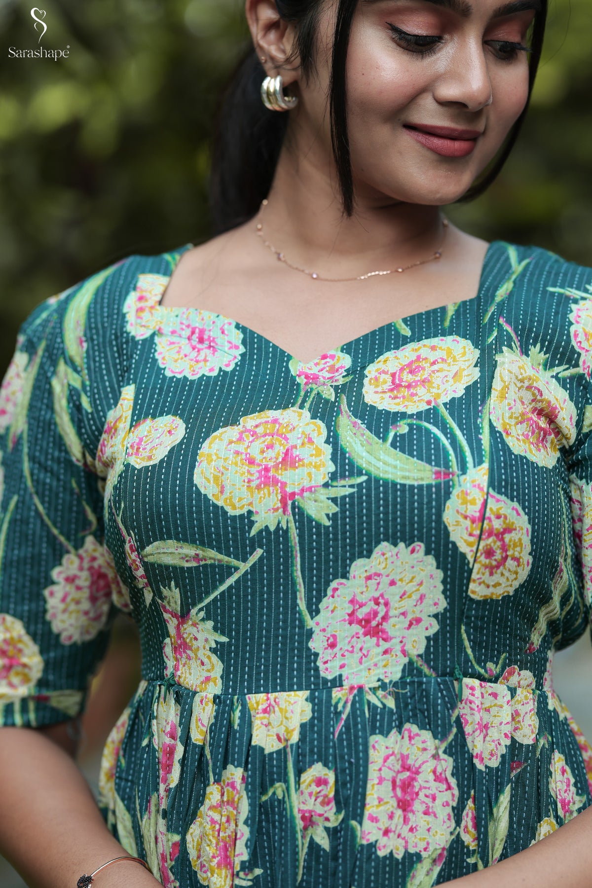 Roshini F Pure cotton dress With Feeding Zip