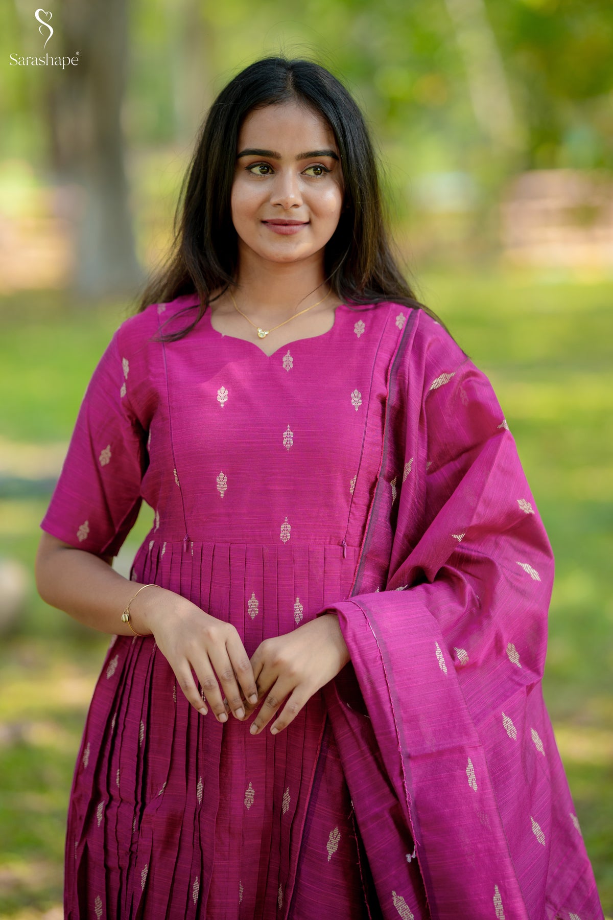 Agalvizhi Raw Silk Festive Feeding Maxi