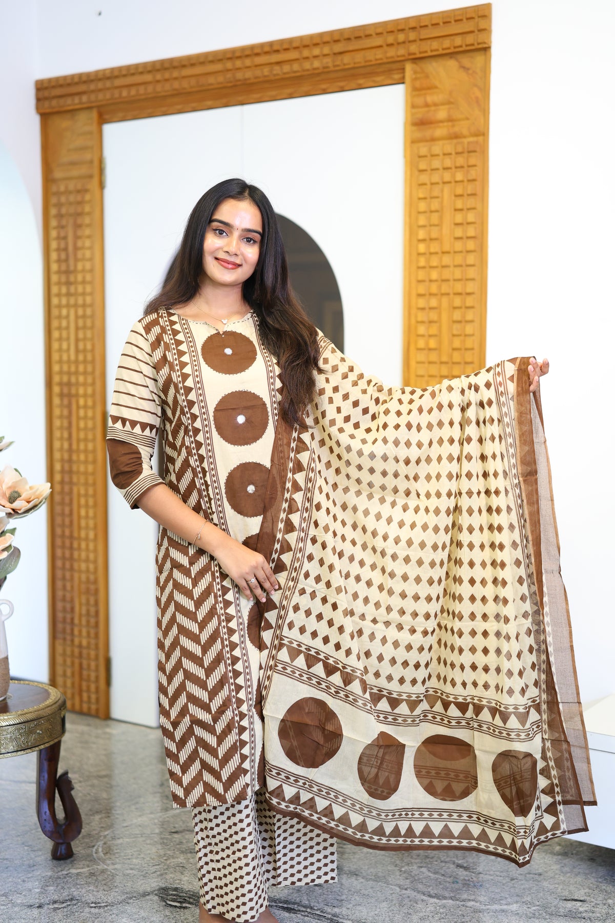 Chinmayi Pure Cotton Feeding Salwar Set ( set of 3 )