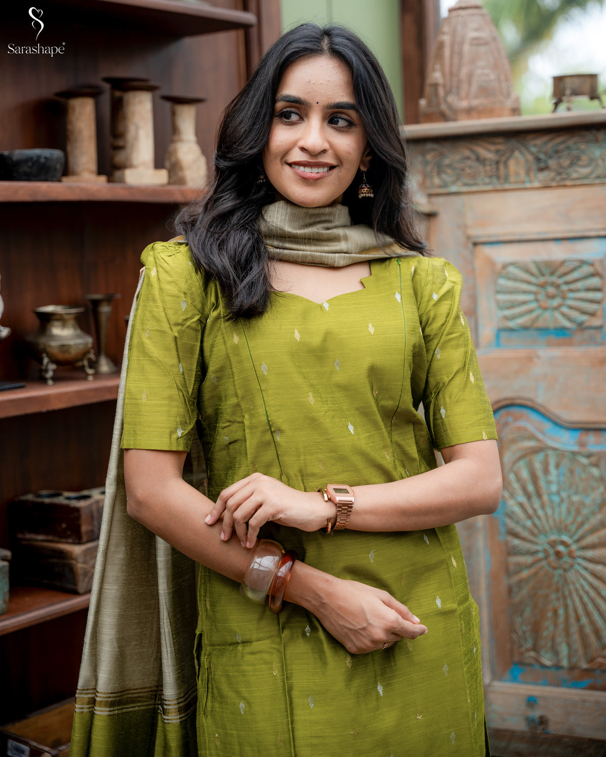 Bairavi Raw silk Feeding Salwar Set (Top & Dupatta )