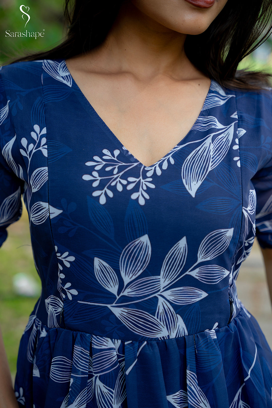 Magilvika F georgette dress With Feeding Zip