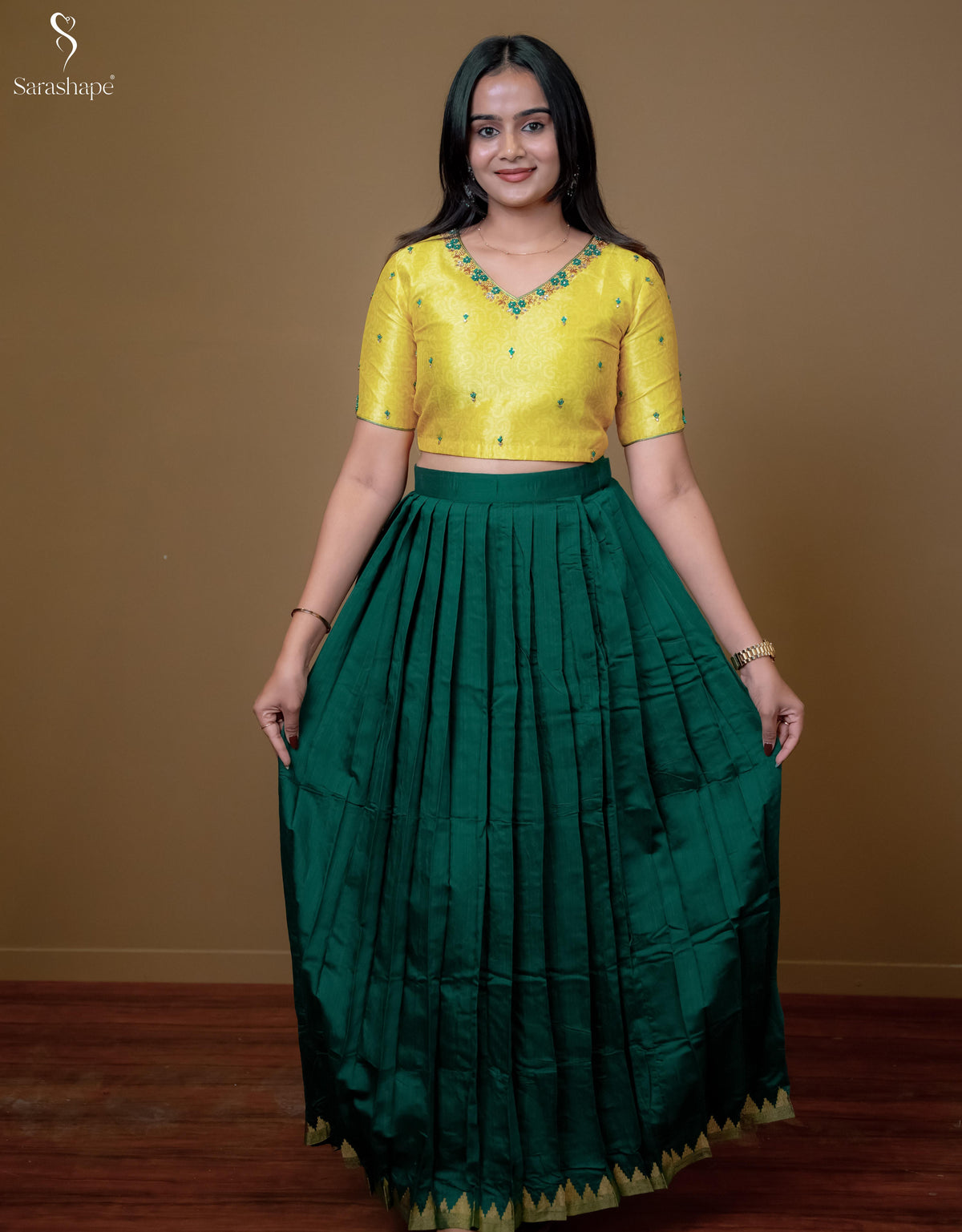 Hrithaya Aari work Top and skirt Exclusive festive edition Non Feeding