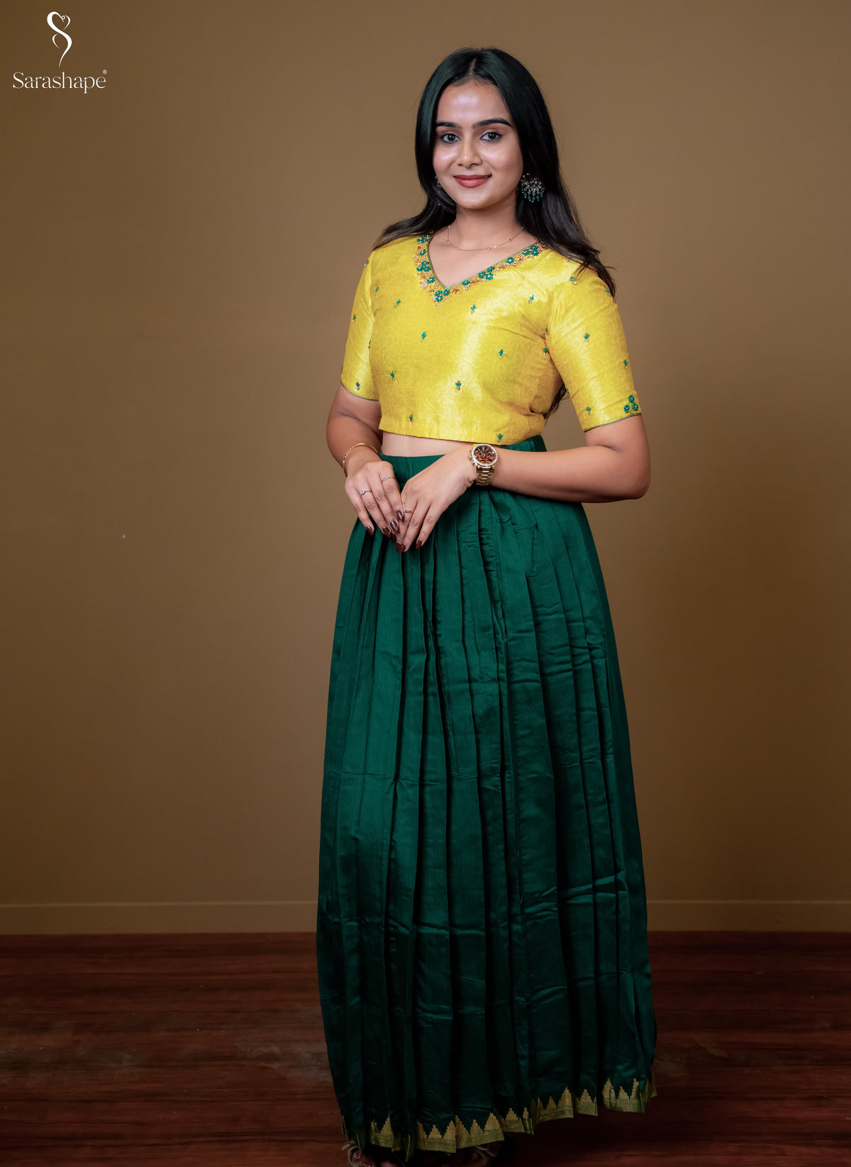 Hrithaya Aari work Top and skirt Exclusive festive edition Non Feeding