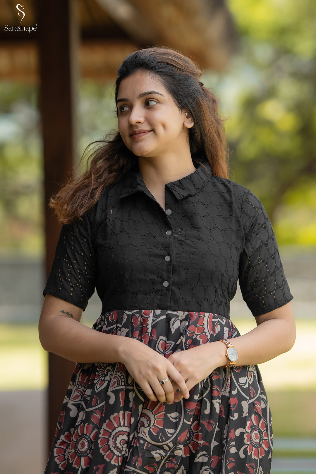 Aarvika  Feeding Hakoba dress With Centre Buttons