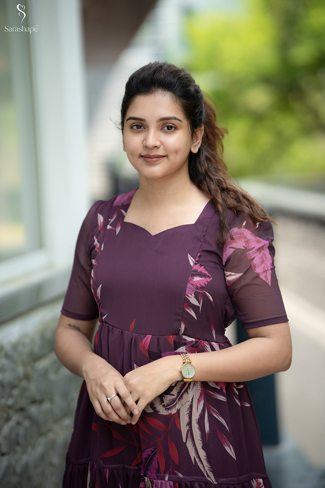 Navira  georgette dress With Feeding Zip