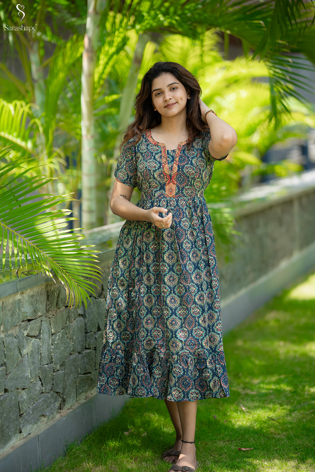 Kalavathi F Pure cotton dress With Feeding Zip
