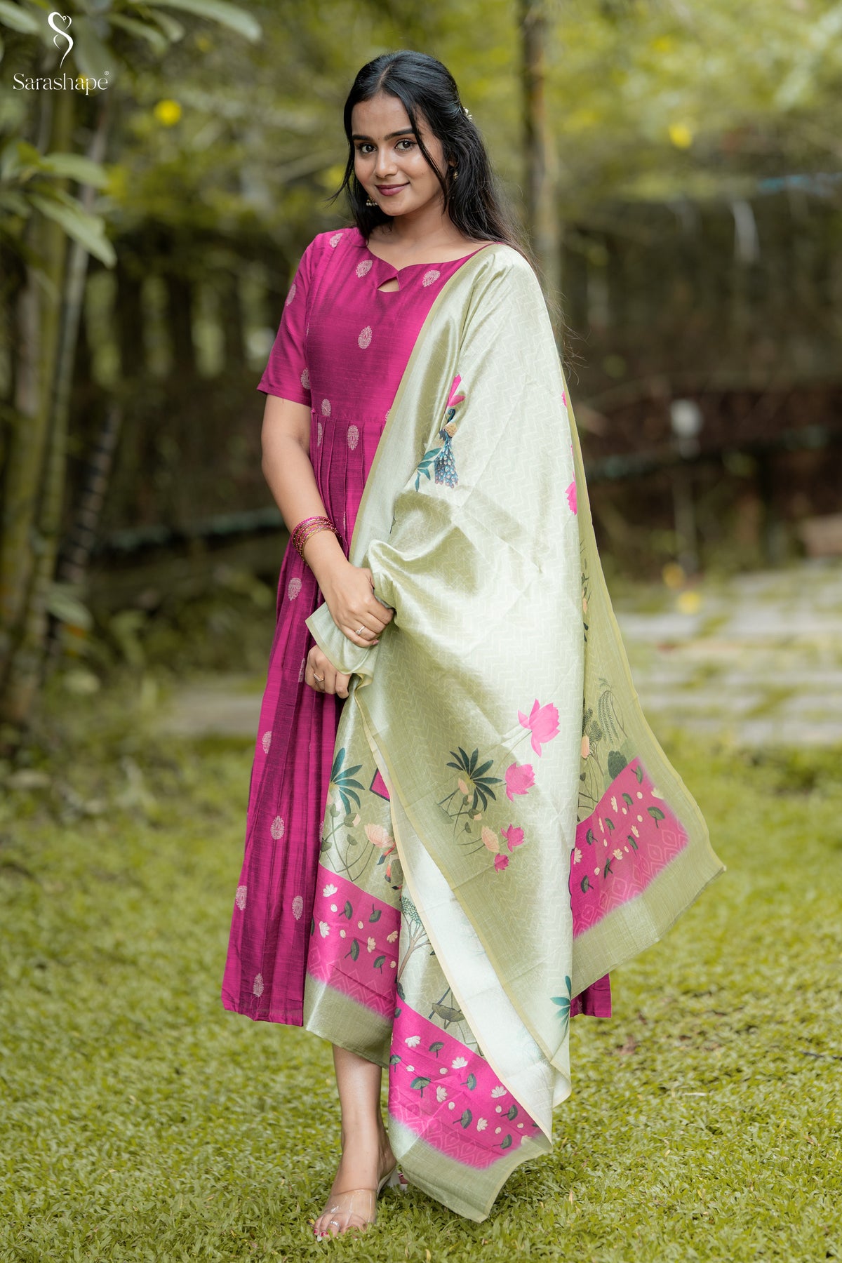 Dheivanai Raw silk Festive Feeding Maxi