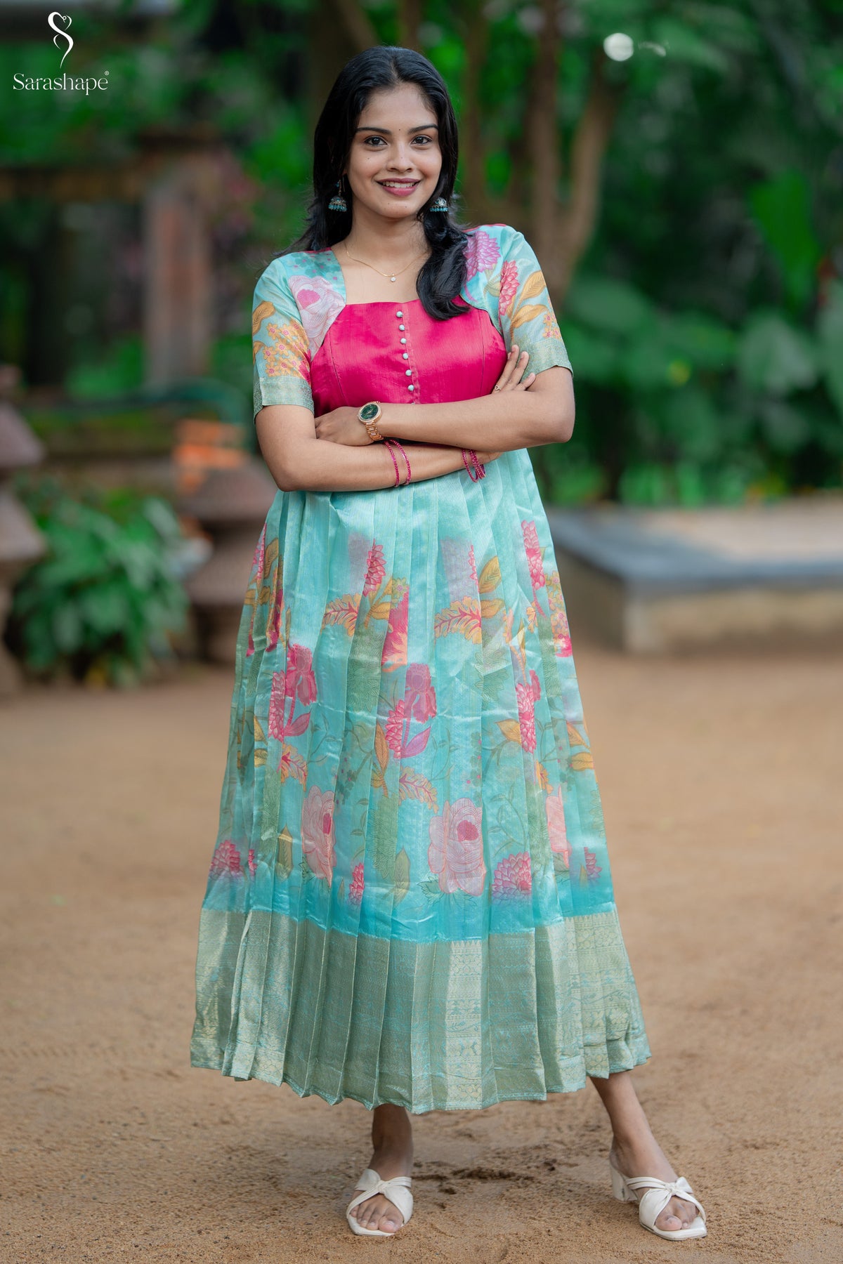 Iniyaval Tussar Jaquard Festive Non Feeding Maxi (Diwali Series-1)