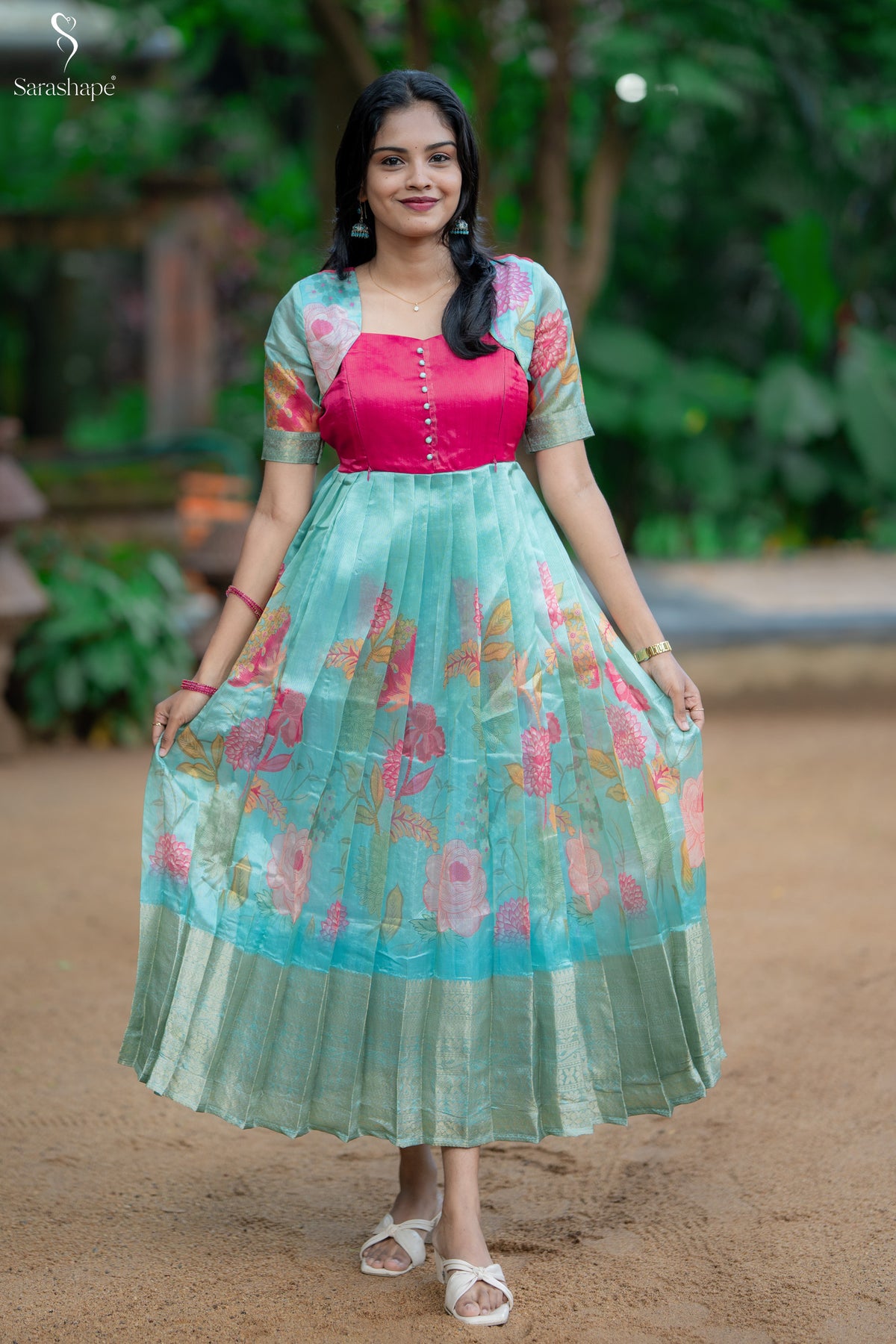Iniyaval Tussar Jaquard Festive Non Feeding Maxi (Diwali Series-1)
