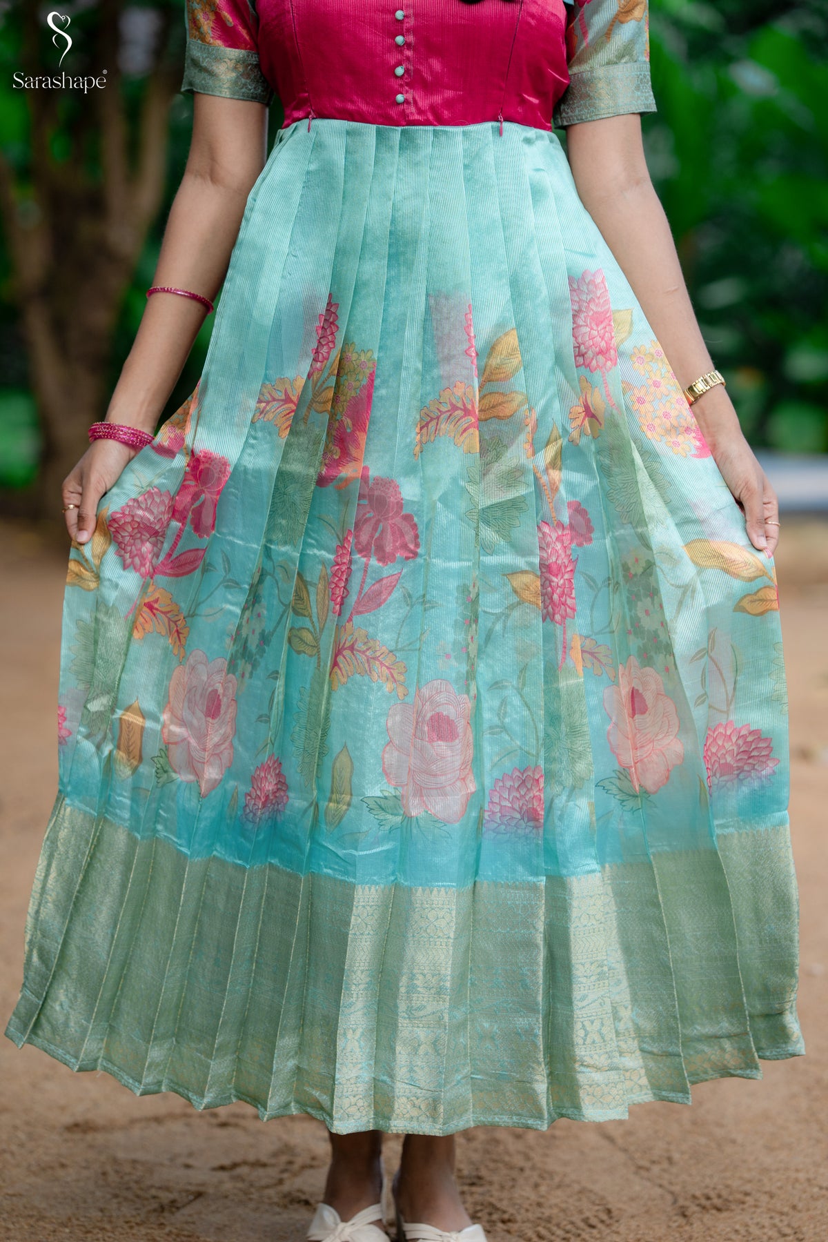 Iniyaval Tussar Jacquard Festive Feeding Maxi (Diwali Series-1)