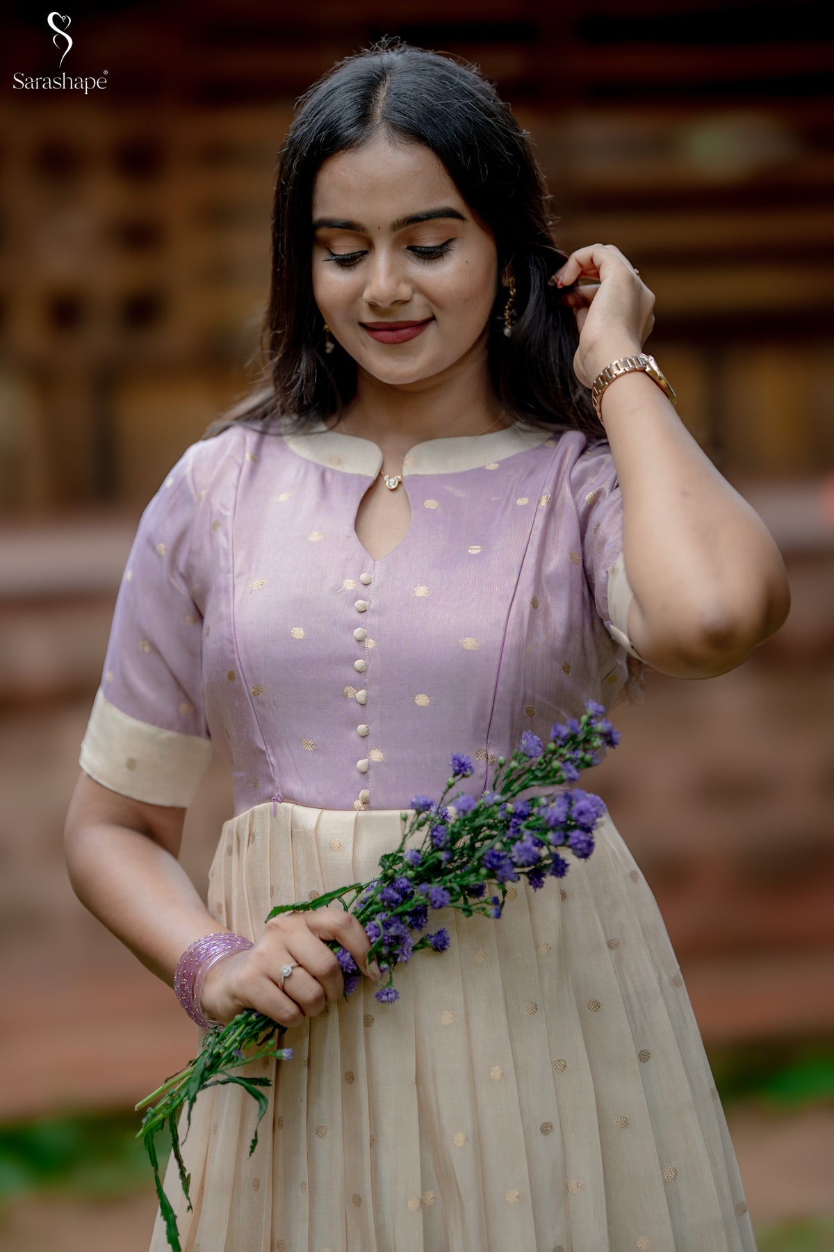 Kanagamalli Butti Silk Festive Non Feeding Maxi