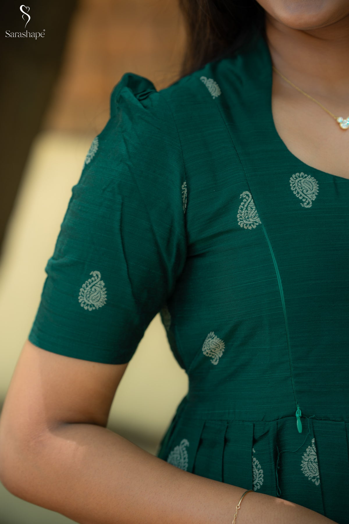 Karkuzhali Raw Silk Festive Feeding Maxi with Dupatta