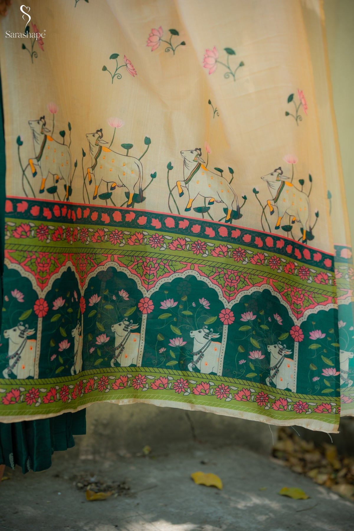 Karkuzhali Raw Silk Festive Feeding Maxi with Dupatta