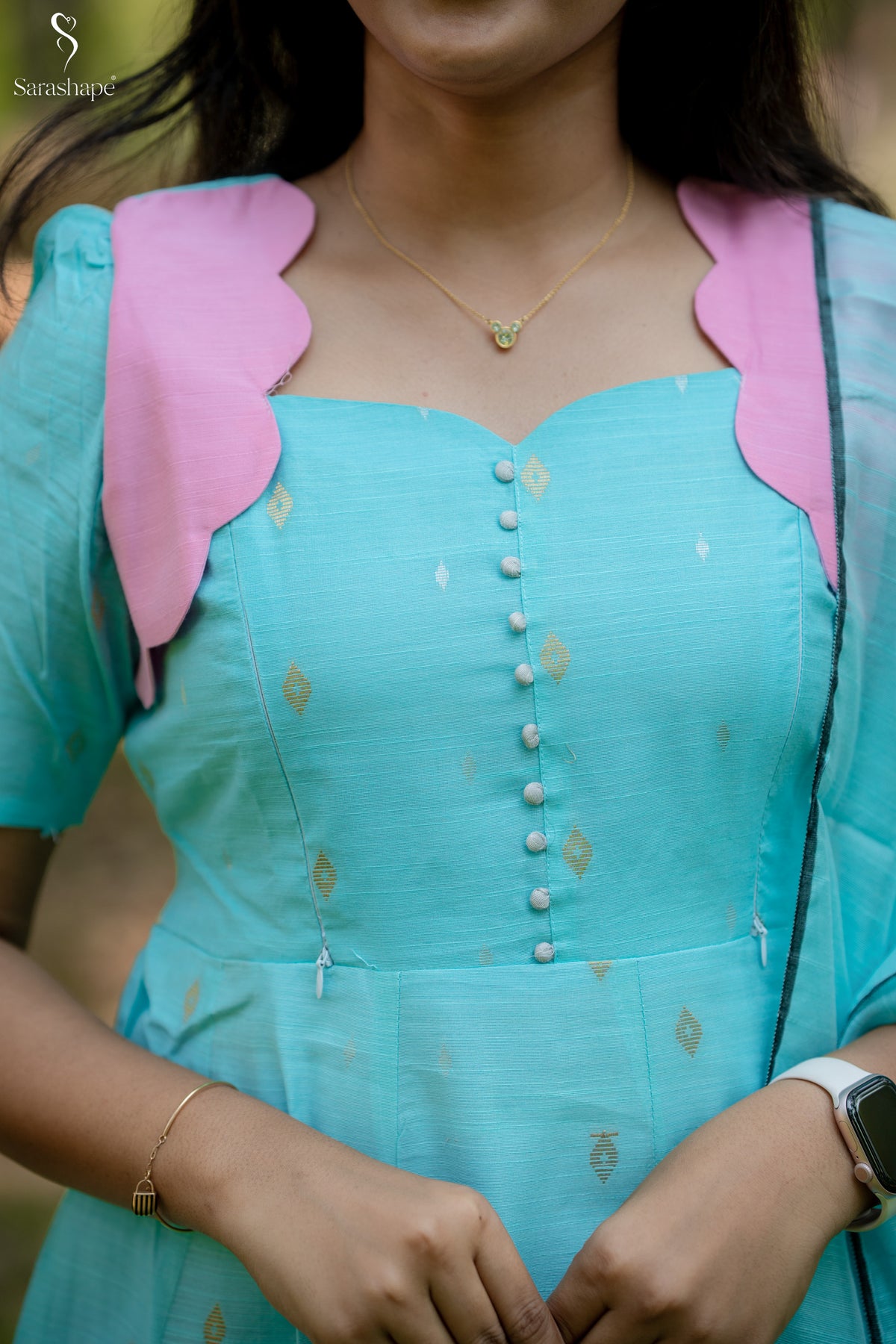 Nethra Raw Silk Festive Feeding Maxi only (Without dupatta)