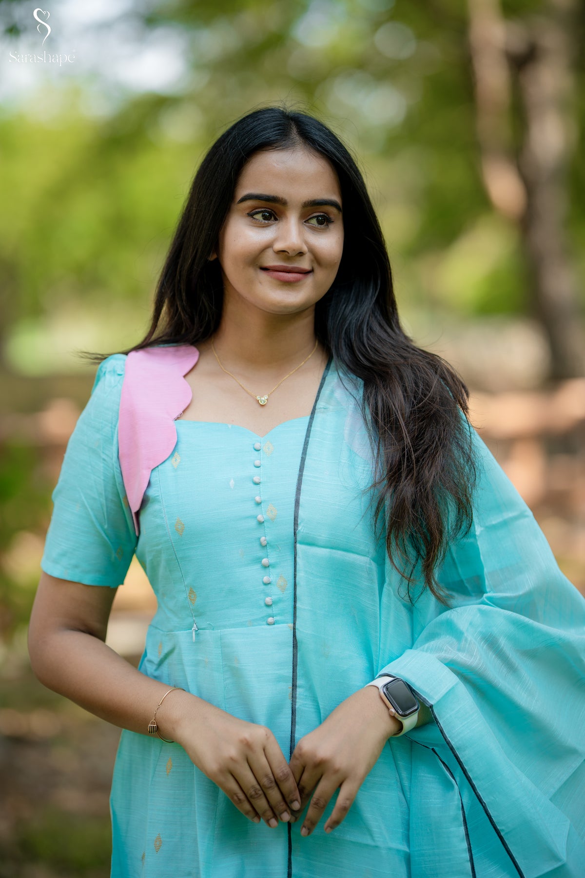 Nethra Raw Silk Festive Feeding Maxi only (Without dupatta)