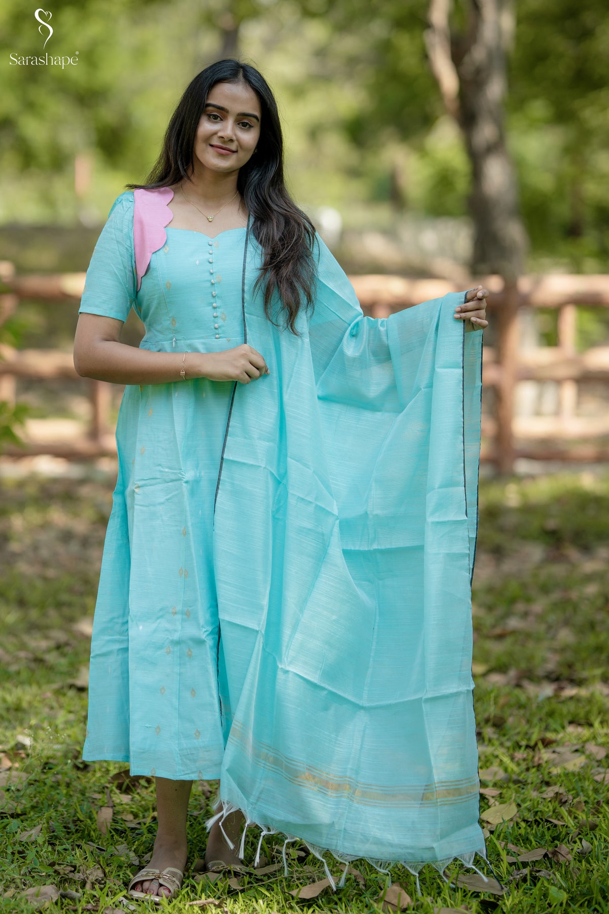 Nethra Raw Silk Festive Feeding Maxi only (Without dupatta)