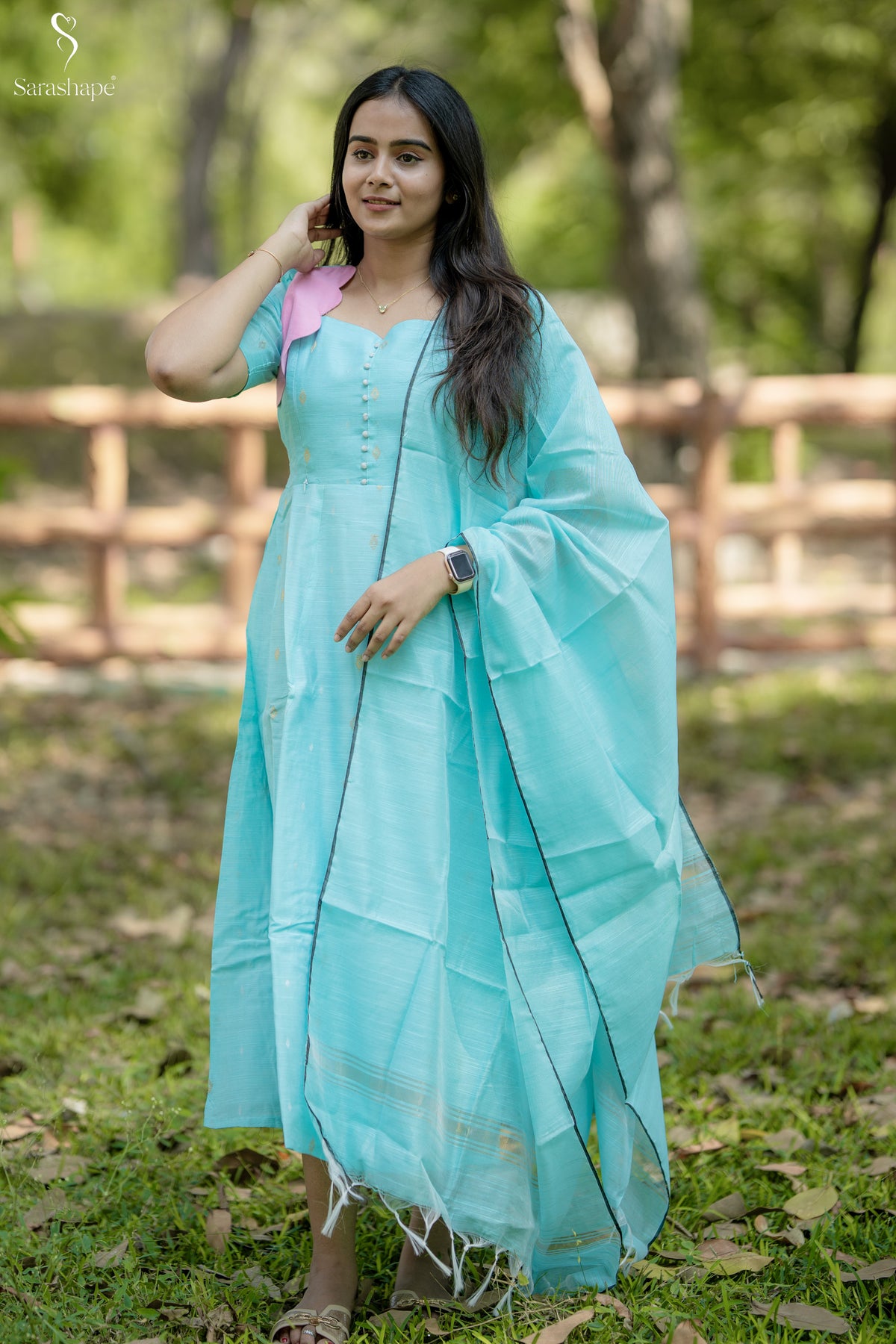 Nethra Raw Silk Festive Feeding Maxi only (Without dupatta)