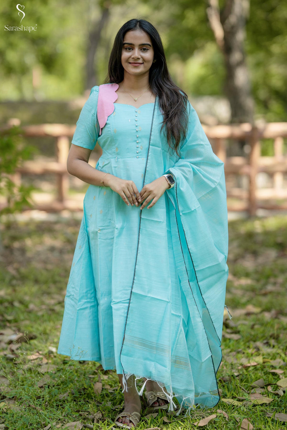 Nethra Raw Silk Festive Feeding Maxi only (Without dupatta)