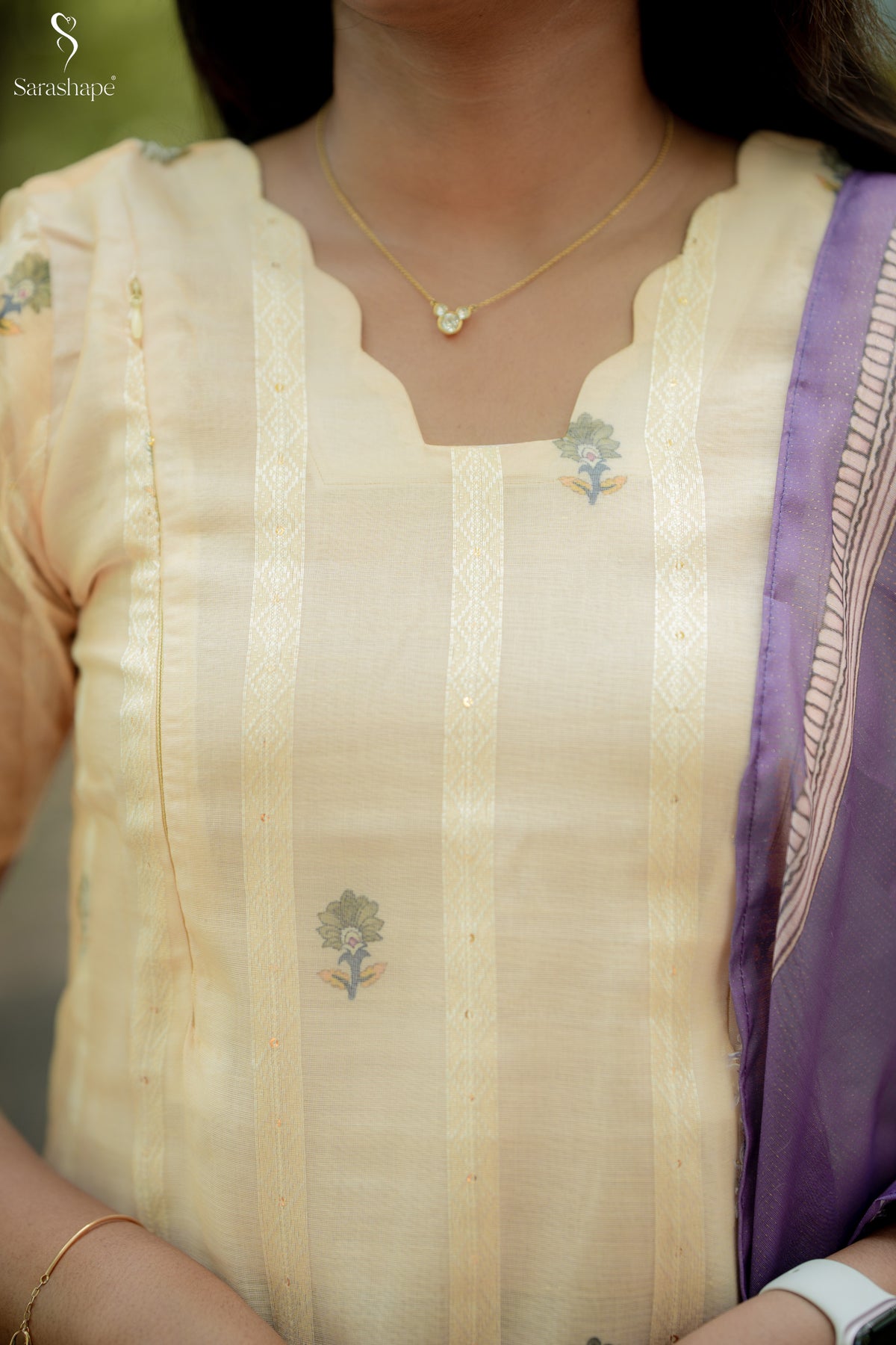 Pavalamalli Linen Feeding Salwar Set ( Top & Dupatta )