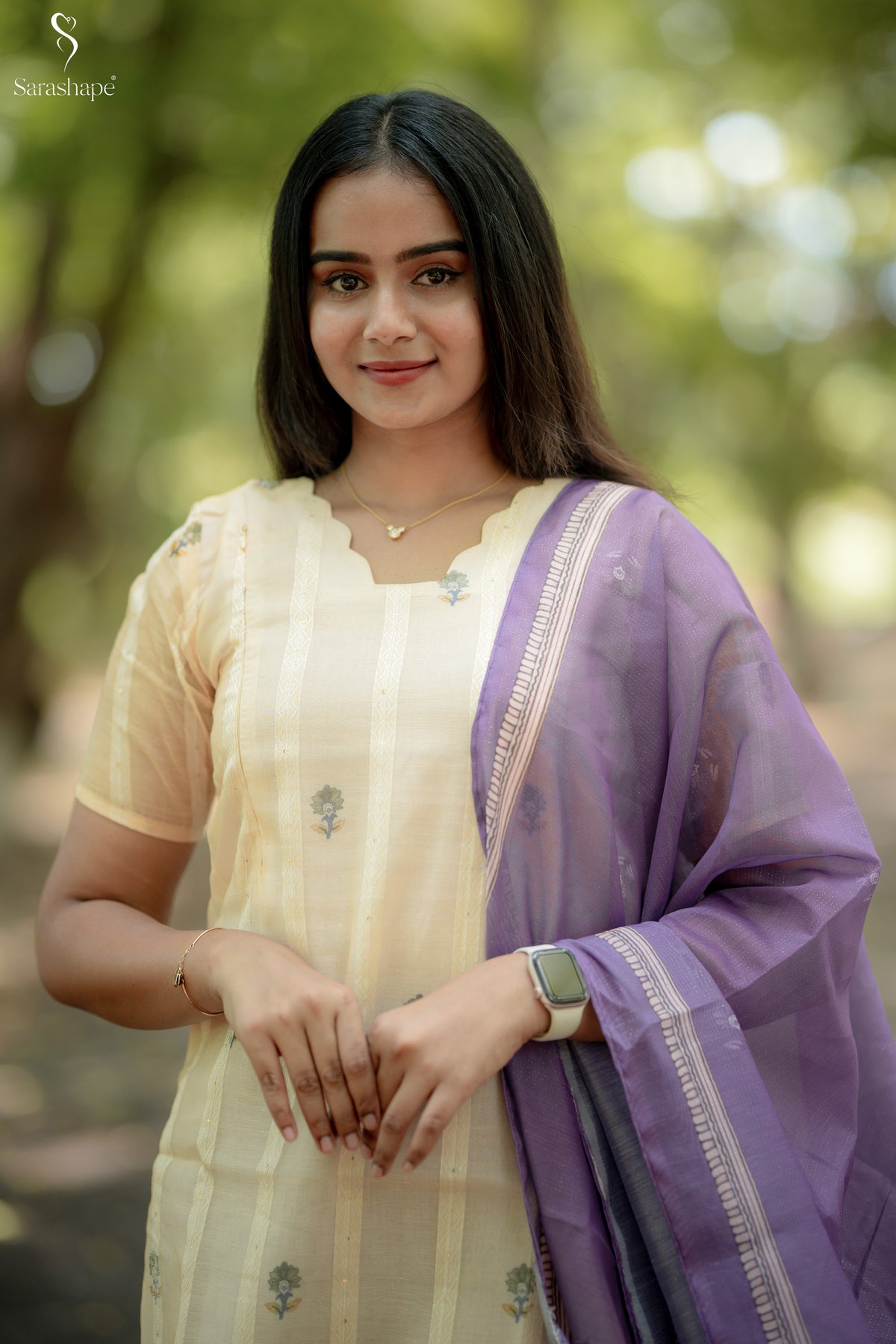 Pavalamalli Linen Feeding Salwar Set ( Top & Dupatta )