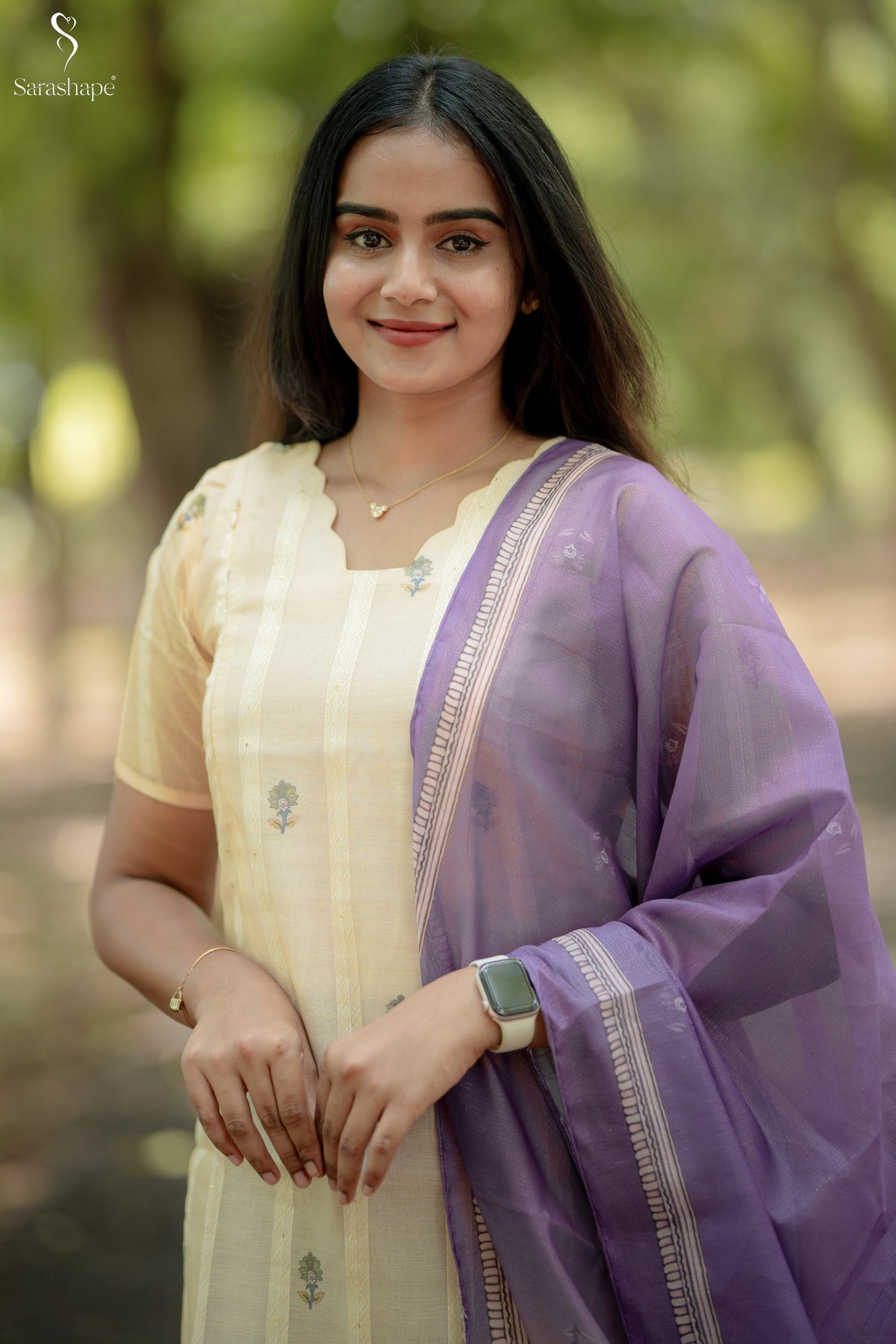 Pavalamalli Linen Feeding Salwar Set ( Top & Dupatta )