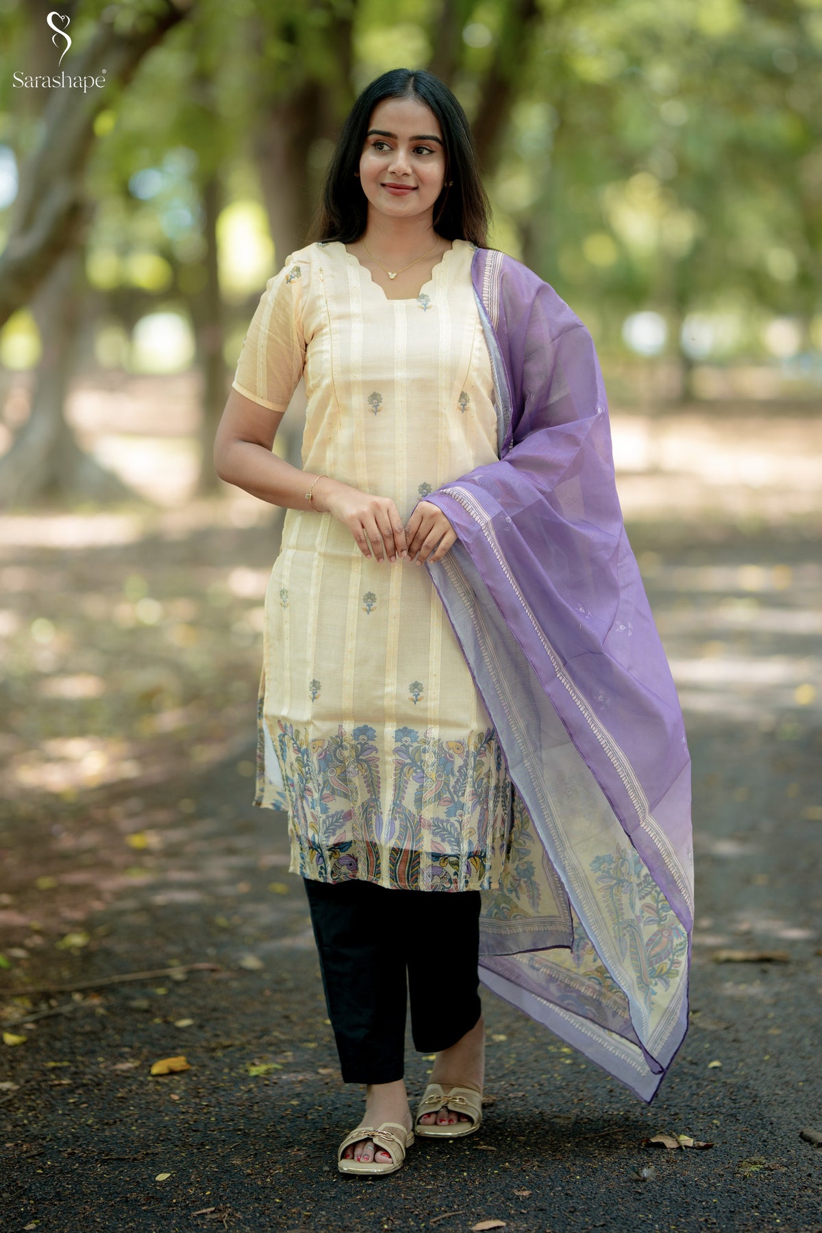 Pavalamalli Linen Feeding Salwar Set ( Top & Dupatta )