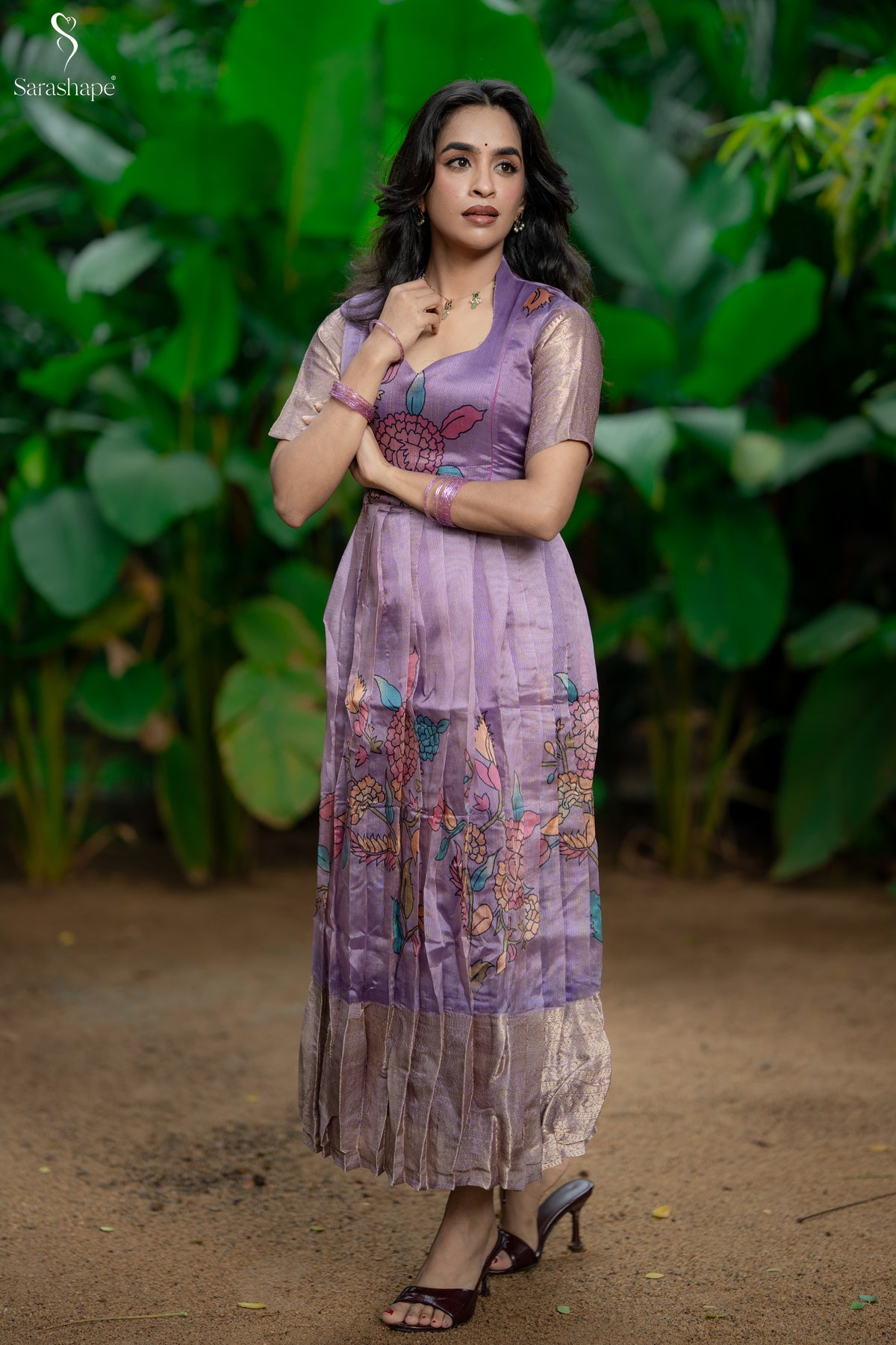 Savithri Tussar Jacquard Festive Feeding Maxi (Diwali Series-1)