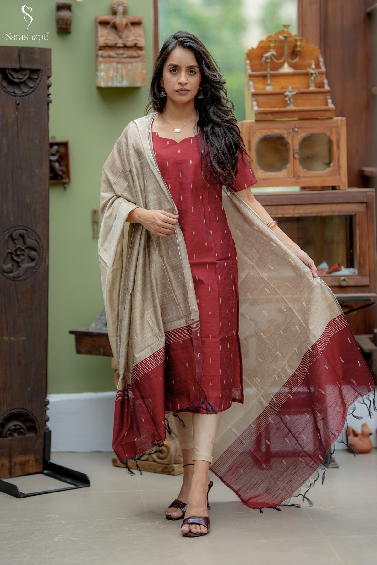 Sirpi Raw silk Feeding Salwar Set(set of 3)