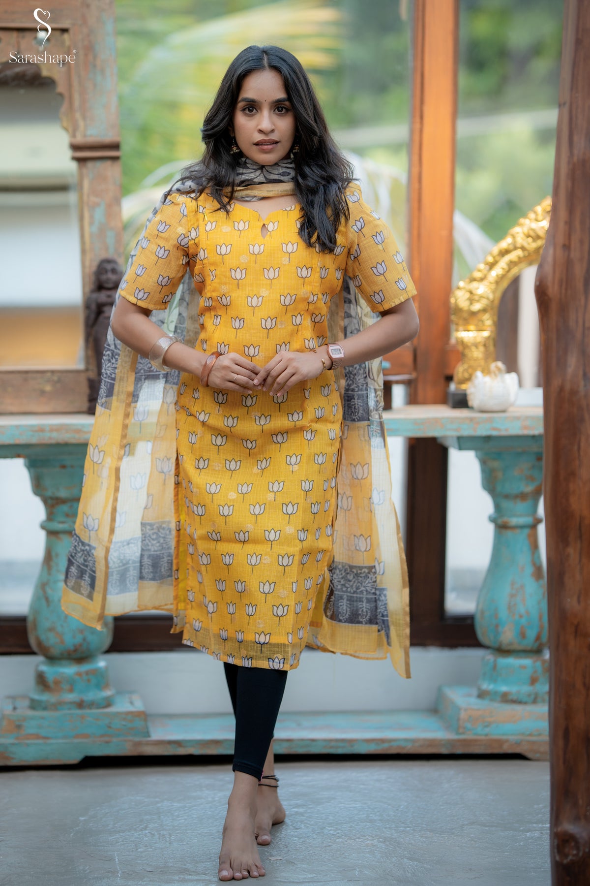 Sudar Kota Cotton Feeding Salwar Set (Top & Dupatta)