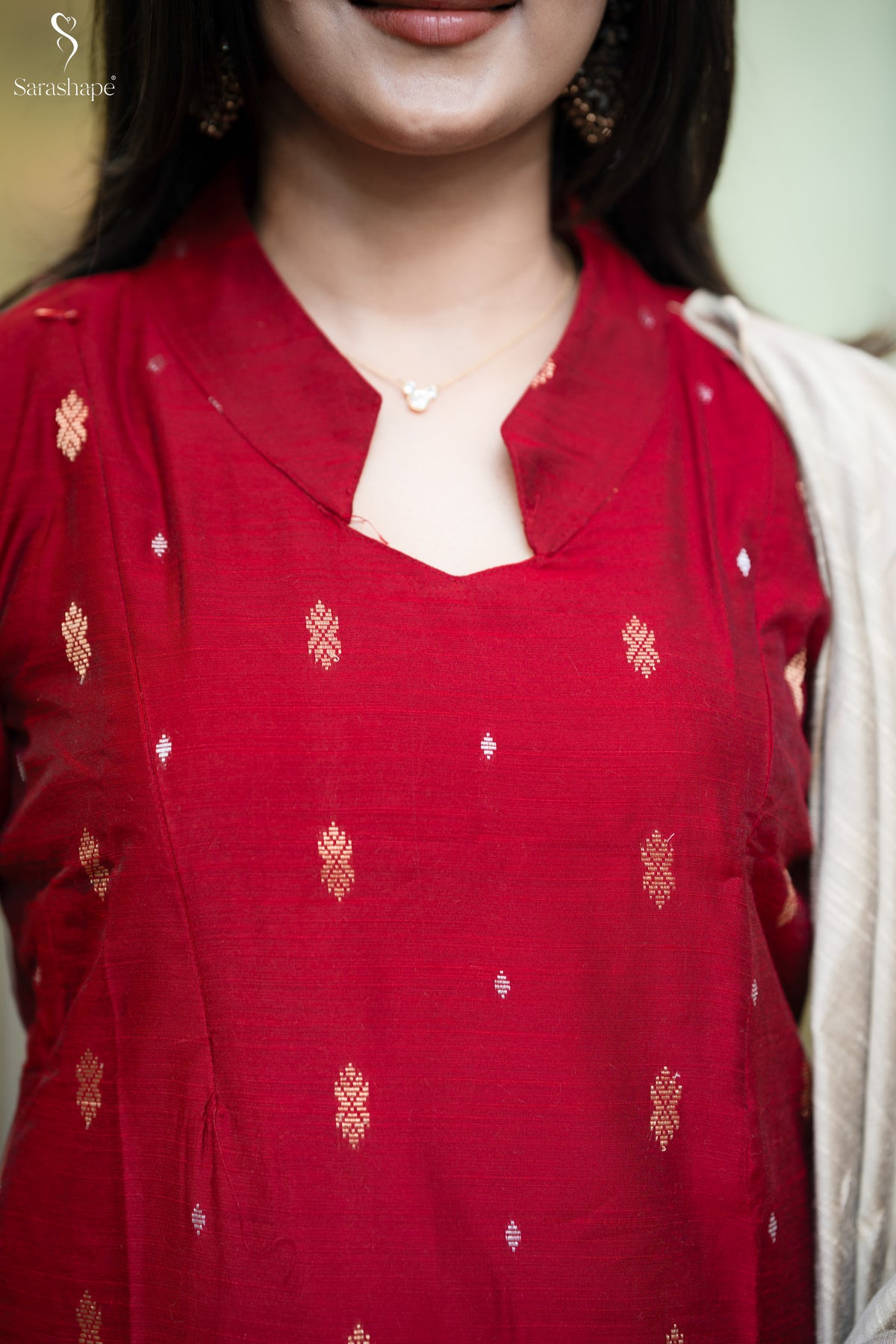 Vinifer Raw Silk Festive Feeding Salwar Set ( Top & Dupatta)