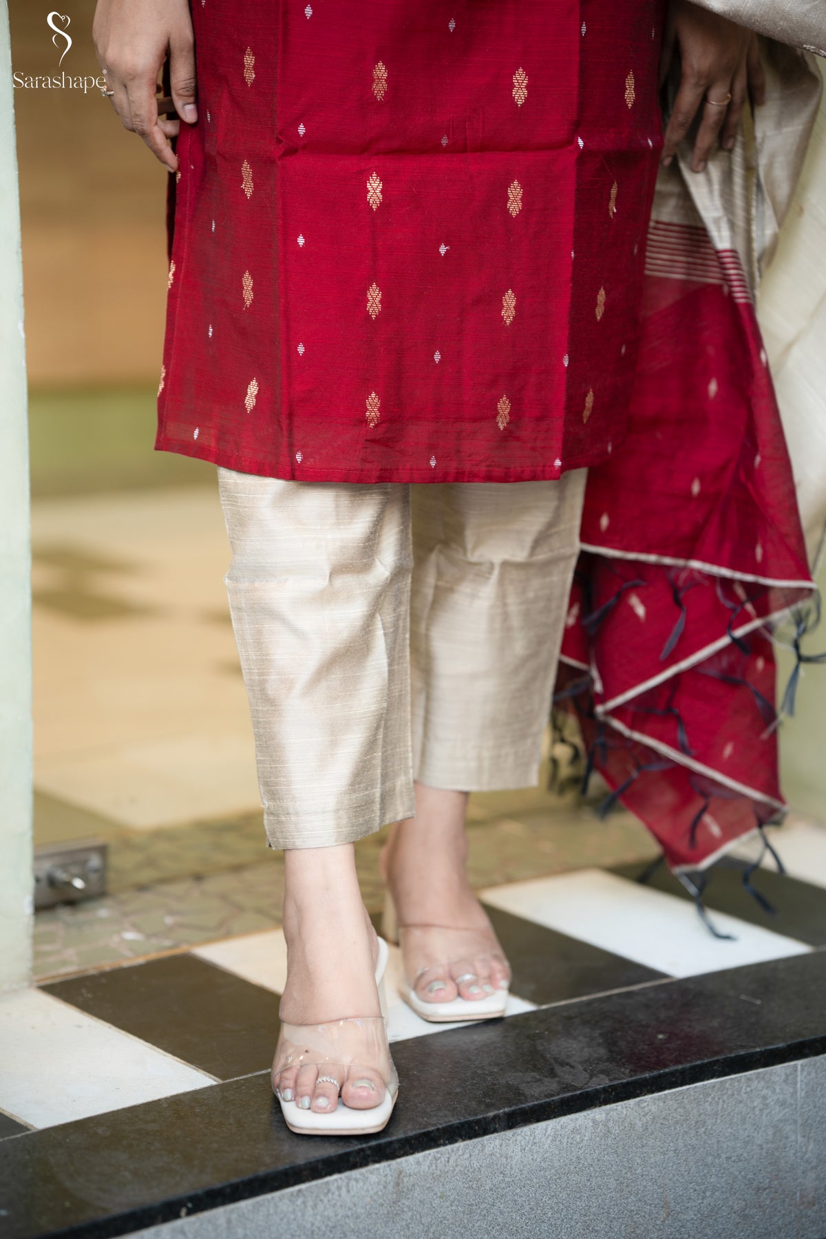 Vinifer Raw Silk Festive Feeding Salwar Set ( Top & Dupatta)