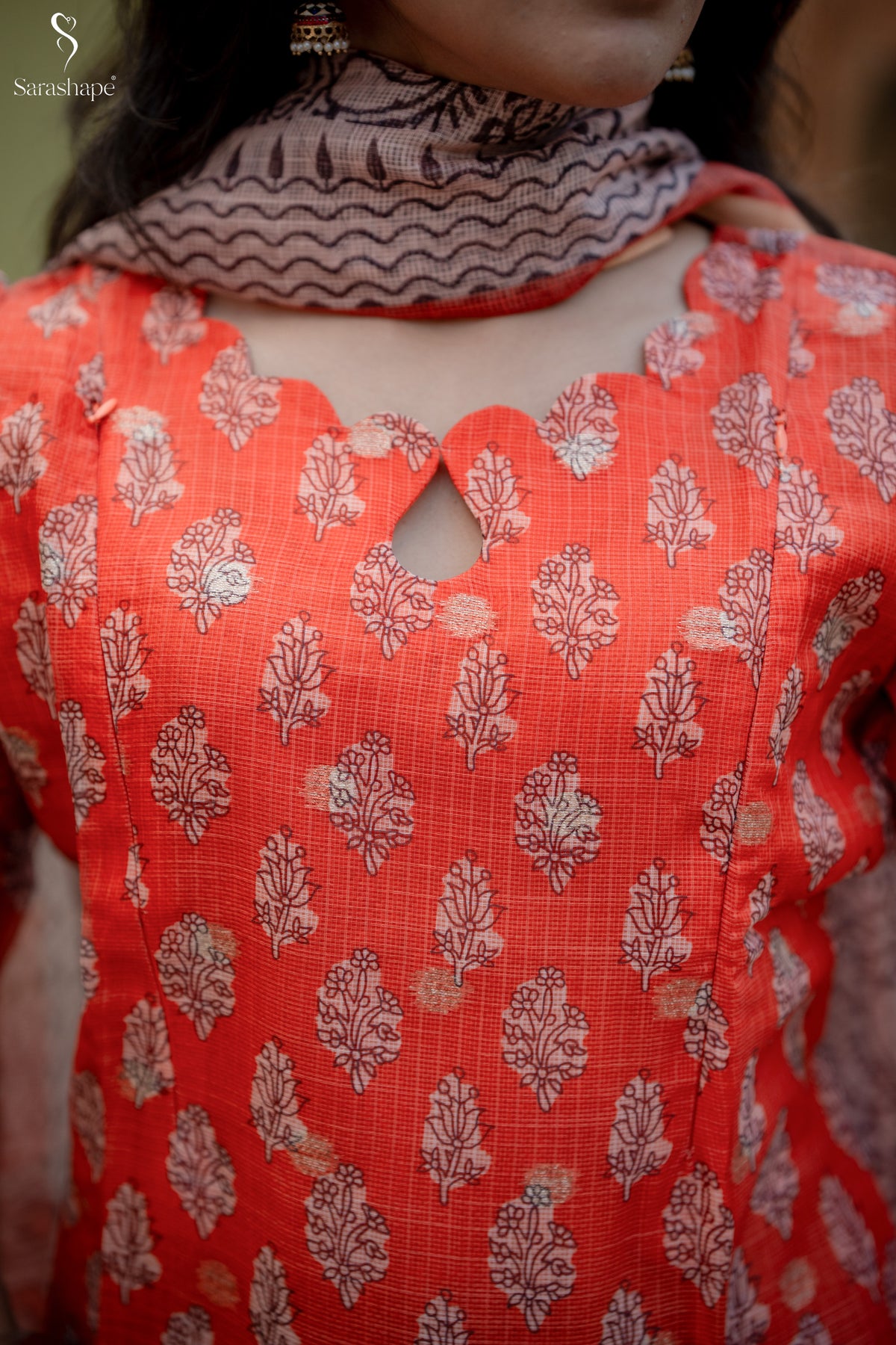 Yaazhmathi Kota Cotton Feeding Salwar Set (Top & Dupatta)