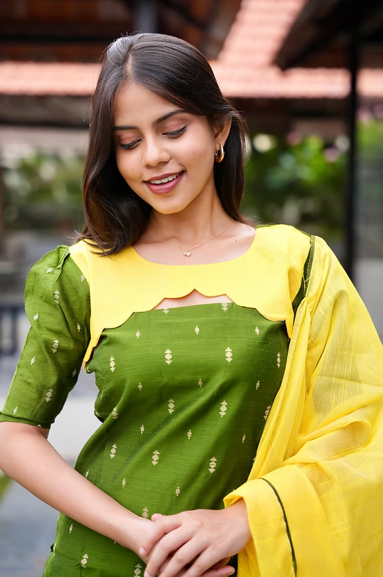 Rathnam Raw silk Non Feeding Salwar set