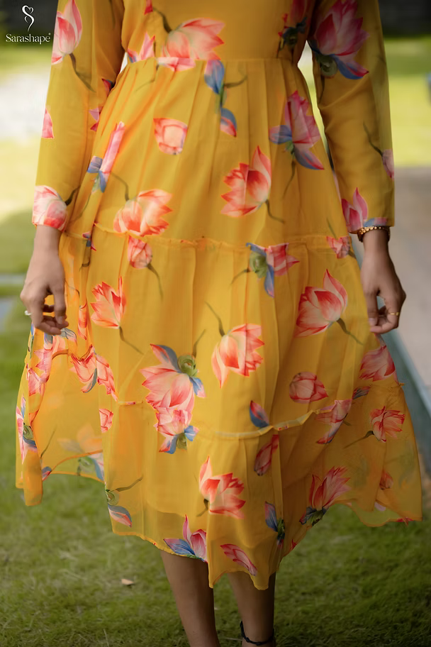 Ravina georgette dress With Feeding Zip