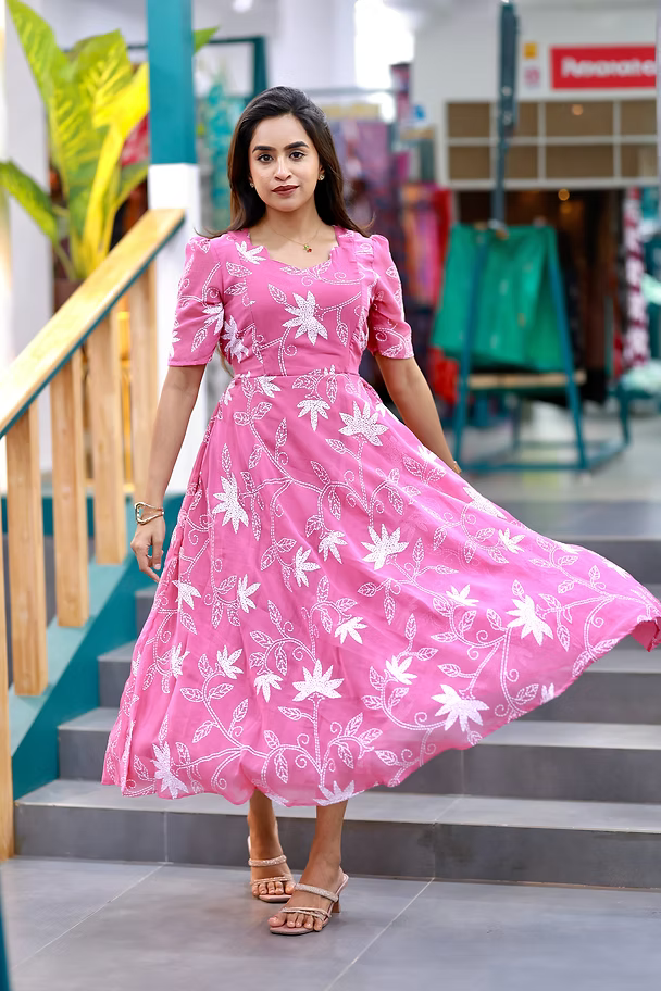 Cherry Blossom Georgette Feeding Maxi
