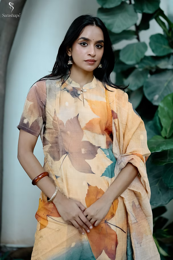 Apoorva Butti Linen Feeding Salwar Set (Set of 2)