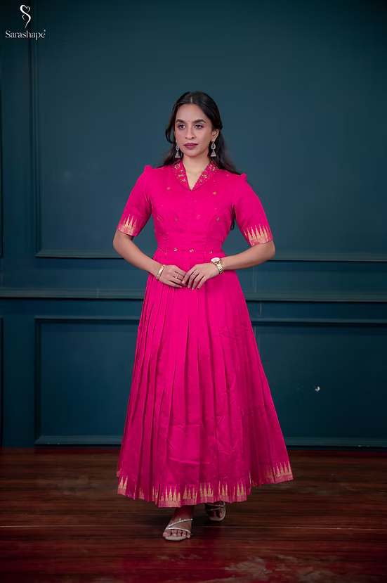 Magizhini Aari Work Feeding  Maxi - Exclusive Festive Edition