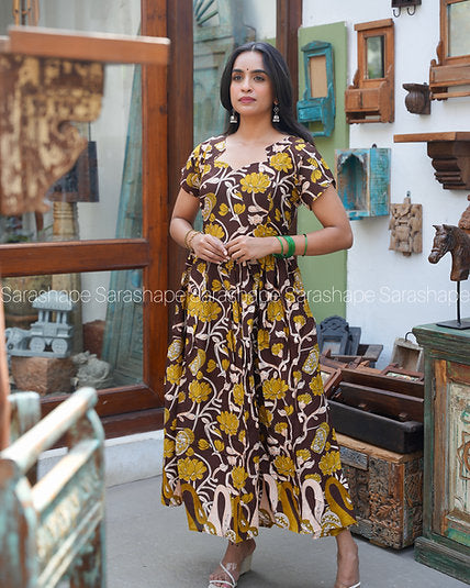 Akshaya F feeding Premium Cotton dress With Feeding Zip
