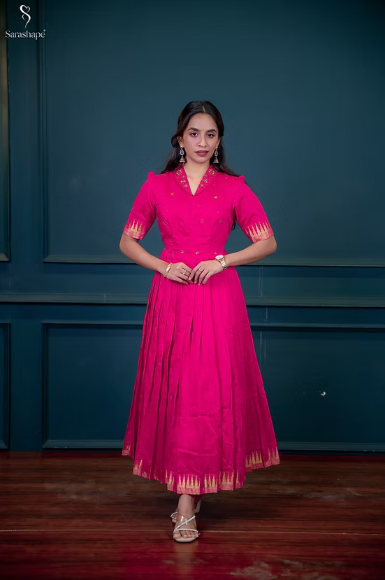 Magizhini Aari Work Feeding  Maxi - Exclusive Festive Edition