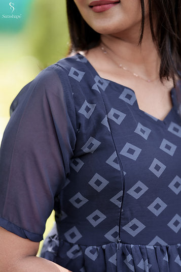 ASIYA F georgette dress With Feeding Zip