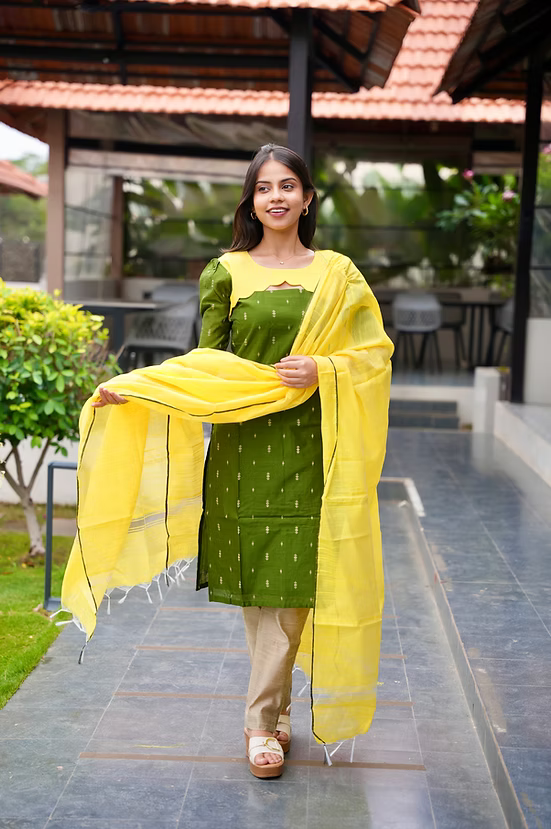 Rathnam Raw silk Non Feeding Salwar set