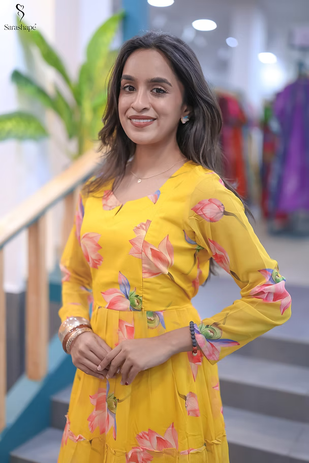 Ravina georgette dress With Feeding Zip