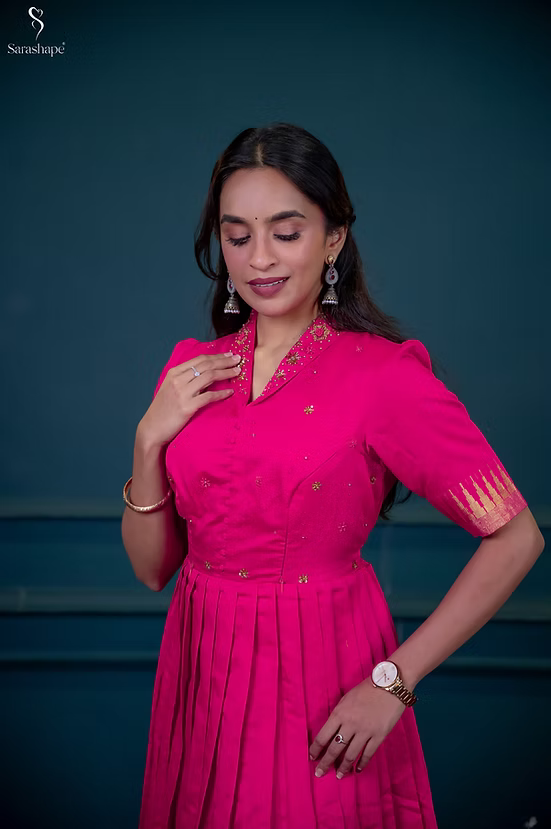 Magizhini Aari Work Feeding  Maxi - Exclusive Festive Edition