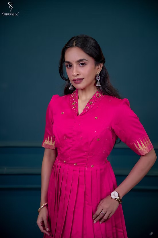 Magizhini Aari Work Feeding  Maxi - Exclusive Festive Edition